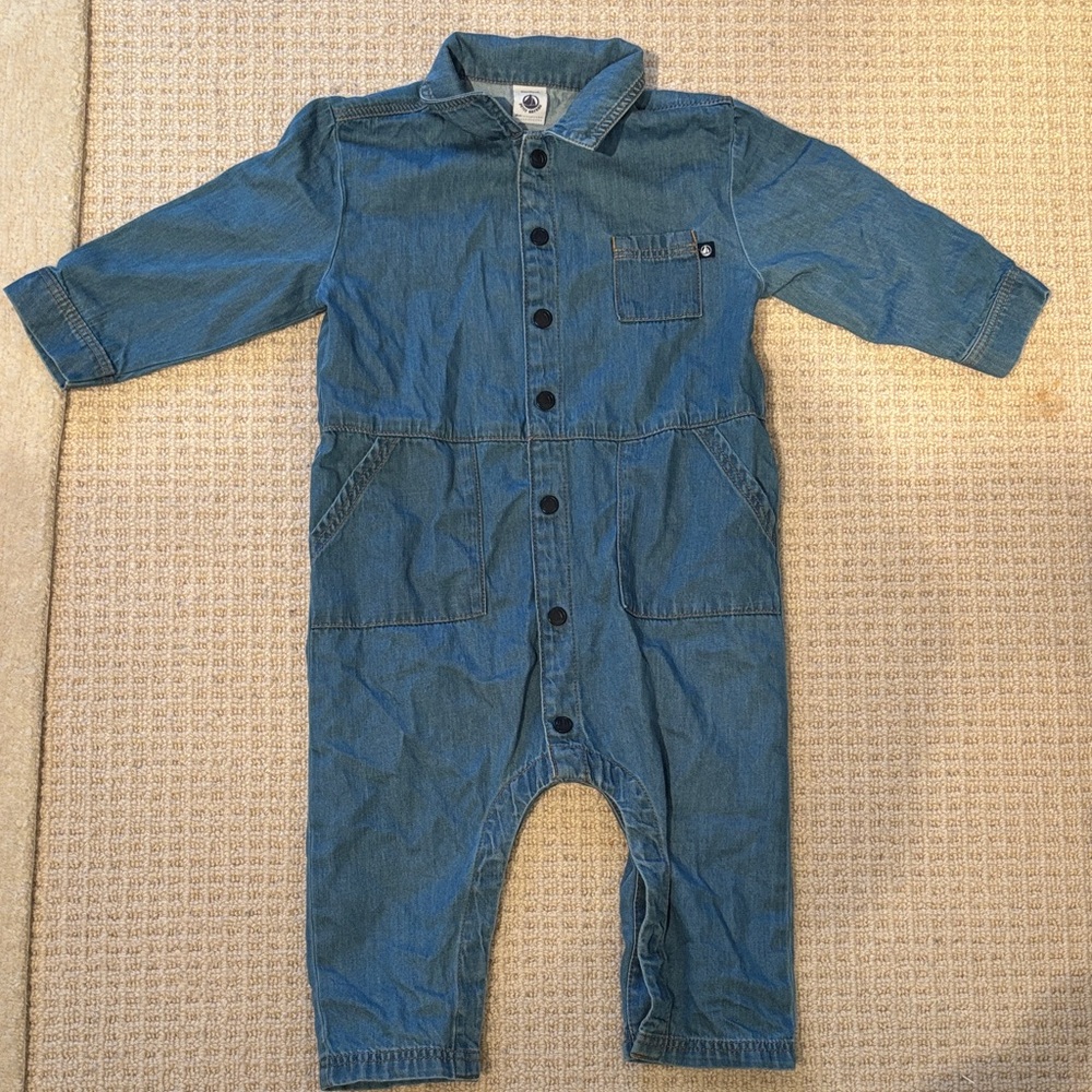 Petit Bateau Classic Blue Kids Romper